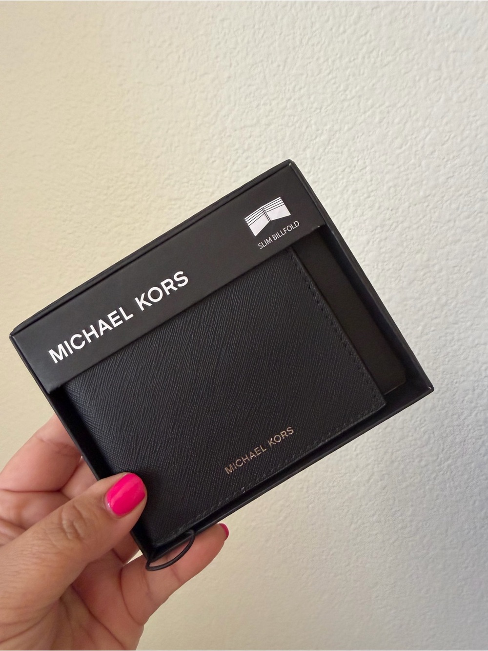 Michael Kors Black Money Clip Wallet with Gold Logo